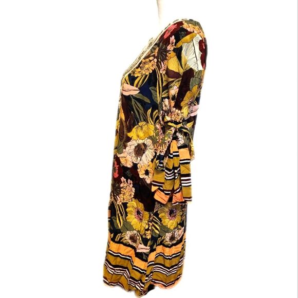 Coco + Carmen NWT v-neck deep floral swim cover up/ mini dress, L/XL - Picture 3 of 13